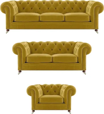 Zdjęcie produktu dla Designerskie 2x sofy do salonu fotele Chesterfield zestaw Chesterfield