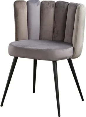 Produktbild von KAWOLA Stuhl JADA Esszimmerstuhl Velvet grau Fuß schwarz