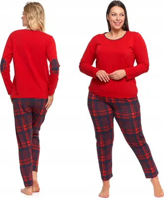 Produktbild von Zweiteiliger Damen-Pyjama mit karierter Hose, lang, Baumwolle, MORAJ M