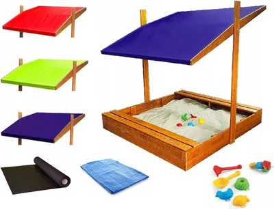 Obrázok produktu pre Drevené pieskovisko so strieškou Impregnované pieskovisko tmavomodré 120cm 10794