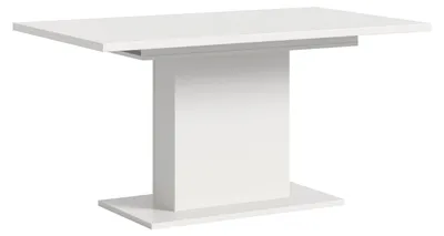 Produktbild von Esstisch ausziehbar Weiß, modernes Design, Säulen-Fußgestell