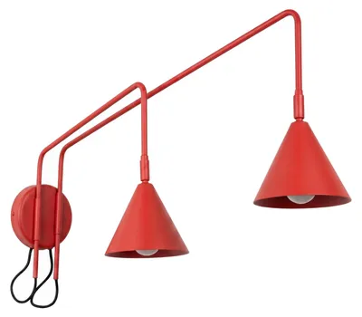 Zdjęcie produktu dla Kinkiet NOX 2 czerwony z włącznikiem 2xE14 10W stal 30x80x150cm Sollux Lighting