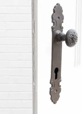 Produktbild von Halbgarnitur mit Knauf und Haustür-Langschild | PZ92 | Eisen braun