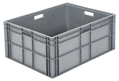 Productafbeelding van Povag Euronorm stapelbak - Opbergbak - Kunststof palletbox - 80x60x34 cm - Grijs