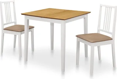 Obrázok produktu pre 3-dielna jedálenská súprava biela MDF