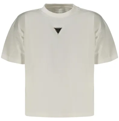 Produktbild von Weißes Kurzarm-T-Shirt für Kinder mit Rundhalsausschnitt & Logo