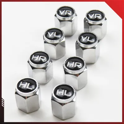 Produktbild von Schrader Ventilkappen; Beschriftet; 8er Set; Farbe: Chrome