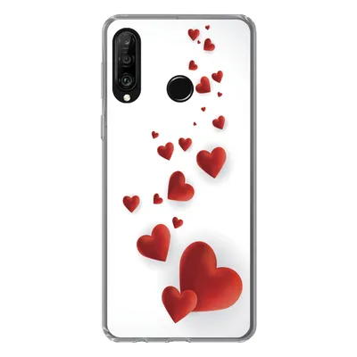 Produktbild von MuchoWow® Handyhülle Schutzhülle Hülle für Huawei P30 Lite Eine Illustration eines Pfades der Herzen Silikon Softcase Handy Hülle - Handyhülle