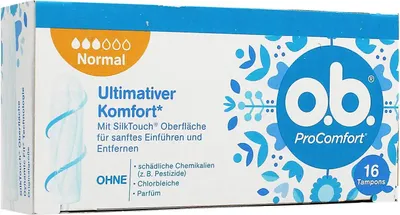 Produktbild von o.b. Tampons ProComfort Normal Größe Normal für mittlere bis stärkere Tage, 16 St.