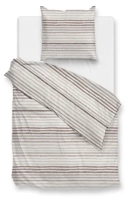 Produktbild von Zohome Pia Bettbezug - 135x200 cm – 100% Baumwoll-Flanell – Hochwertige Bettwäsche mit motiv – Weich - Atmungsaktiv und Hautfreundlich – inkl. 80x80 cm Kissenbezug – Beige
