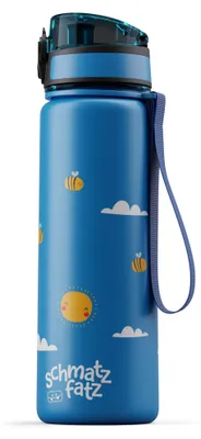 Produktbild von Schmatzfatz Auslaufsichere Trinkflasche Kinder Mit Strohhalm, 500 ml - BPA-freier Tritan-Kunststoff, 1-Klick-Verschluss, Leicht Zu Reinigen, Gesundheitlich Unbedenklich, Buntes Design