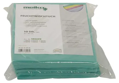 Produktbild von 10er Pack beschichtetes Meiko Feuchtwischtuch 35 x 40 grün Reinigungstuch