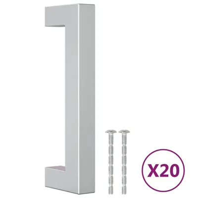 Image de vidaXL Poignées de meubles 20 pcs. argent 96 mm acier inoxydable