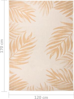 vidaXL Outdoor-Teppich Flachgewebe 120x170 cm Blattmuster