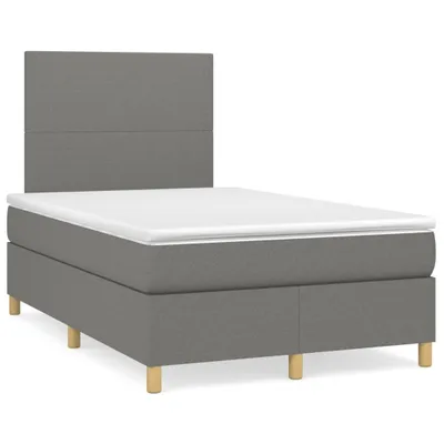 Produktbild von vidaXL Boxspringbett mit Matratze Dunkelgrau 120x200 cm Stoff