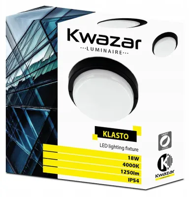 Obrázek produktu pro Kwazar Luminaire KLASTO Nástěnné venkovní svítidlo 18W IP54 černé