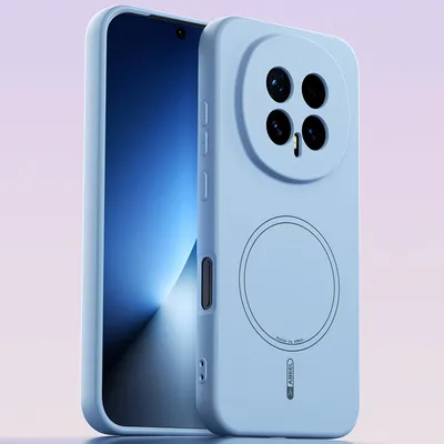 Produktbild von Magnetische Handyhülle für Honor Magic8, MagSafe kompatible, Flüssig Silikon Stoßfest Kratzfest Hülle Blau