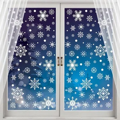 Immagine prodotto di Pellicola adesiva per finestre bianca in PVC per decorazioni natalizie