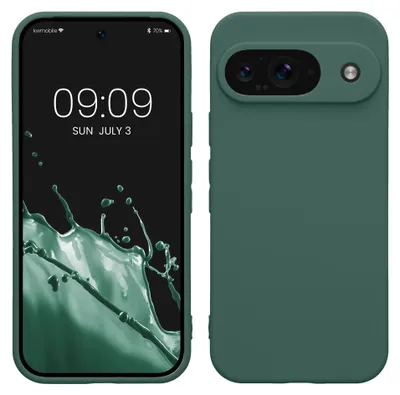 Produktbild von kwmobile Handyhülle für Google Pixel 9 Hülle - weiches Handy Silikon Case - Schutzhülle Cover - Tannengrün