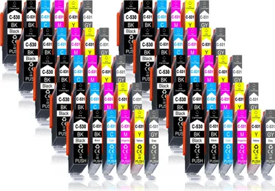 Produktbild von 60er Pack Druckerpatronen 530 531 XL kompatibel mit Canon TS8751
