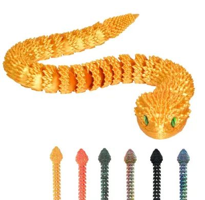 Image de Serpent 3D – 21 cm | Figurine Fantasy de Collection – Doré