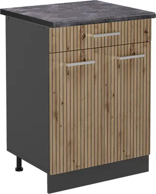 Image de Meuble cuisine Vicco R-Line Chêne Artisan 60cm , PT Anthracite, Model 49075