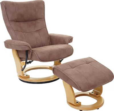 Produktbild von MCA Relaxsessel Montreal, Fernsehsessel Hocker, Stoff/Textil 130kg belastbar antikbraun, naturbraun