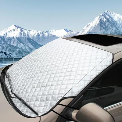 Productafbeelding van Windscherm voor auto, 145 x 95 cm, opvouwbaar, geschikt voor SUV's, beschermt tegen sneeuw, vorst, zon en stof