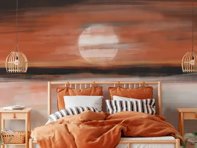 Produktbild von Vlies Fototapete Landschaft Sonnenuntergang wie gemalt 400x280 cm – Moderne Vliestapete, Wandtapete für Schlafzimmer, Wanddeko c-A-10058-a-a