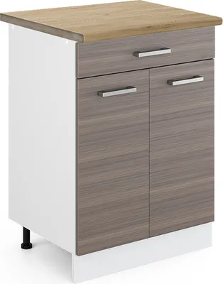 Produktbild von Küchenunterschrank Vicco R-Line Edelgrau 60 cm mit Schublade, AP Eiche, Model 46060
