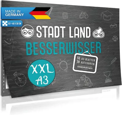 Produktbild von Stadt Land Besserwisser – Das ultimative Quiz & Partyspiel für Erwachsene und Freunde | Lustiges Gesellschaftsspiel für jeden Spieleabend