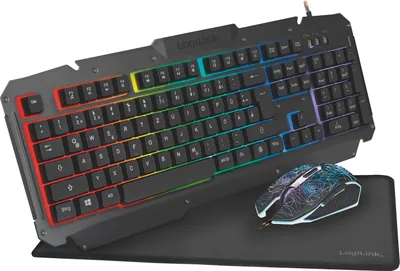 Produktbild von PC Gaming Set, Tastatur, Maus und Mauspad, LED Beleuchtung,