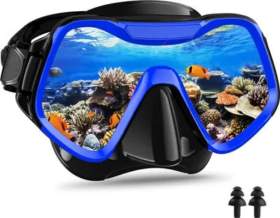 Immagine prodotto di Set da snorkeling per adulti - maschera subacquea antiappannamento e boccaglio asciutto con lenti temprate - per snorkeling, nuoto e immersioni