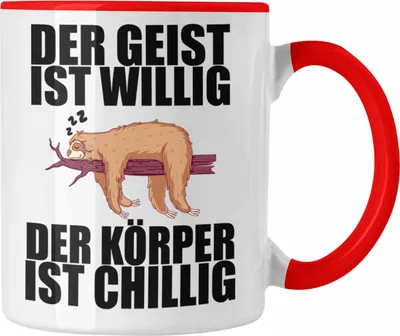 Produktbild von Trendation - Lustige Tasse mit Spruch Faultier Mitarbeiter Arbeitskollege Geschenk Büro (Rot)