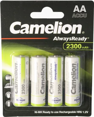 Produktbild von AA, Mignon LR6, HR6, NiMH Akku mit bis zu 2300mAh in 4er Blisterverpackung, Always Ready mit geringer Selbstentladung, Ready to Use Akku