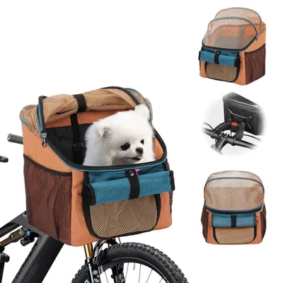 Immagine prodotto di Cestino per bicicletta, per cani, anteriore, pieghevole, impermeabile, grigio