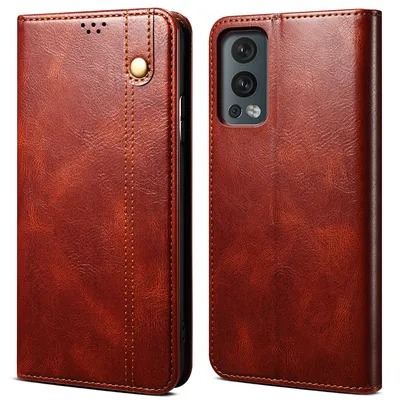 Obrázek produktu pro Pouzdro pro OnePlus Nord 2 5G, kožené flip pouzdro peněženka s funkcí stojánku červené