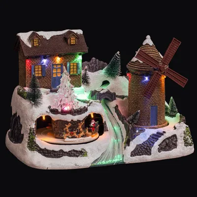 Produktbild von Weihnachtsdorf Windmühle, mit LED-Beleuchtung