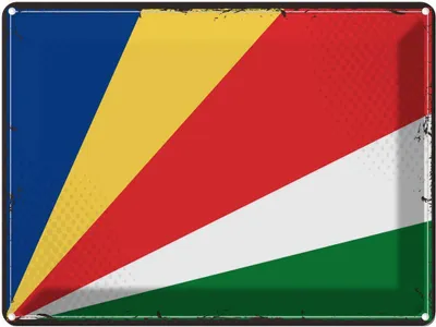 Produktbild von vianmo Blechschild 30x40 cm Seychellen Retro Seychelles Flagge Fahne Wappen