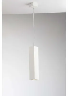 Imagen del producto de FANEUROPE, lámpara colgante, cuadrada, blanca, 1xGU10, 6x6x30 cm