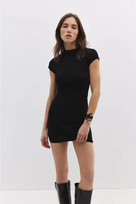 Produktbild von Minikleid mit halbem Rollkragen, Black, S