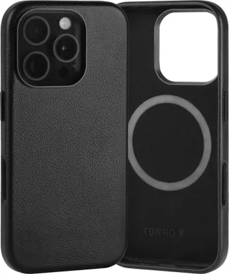 Obrázek produktu pro TORRO iPhone 16 Pro tenký kožený kryt – černý