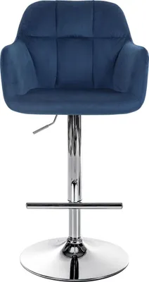 Produktbild von Barhocker Natoma Samt chrom blau