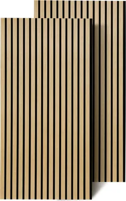 Immagine prodotto di Izrielar 6x pannelli acustici in legno 120x60 cm rovere 3D pannelli murali MDF parete lamellare isolamento acustico pannelli acustici