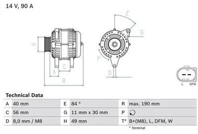 Produktbild von Bosch Lichtmaschine Generator 90A