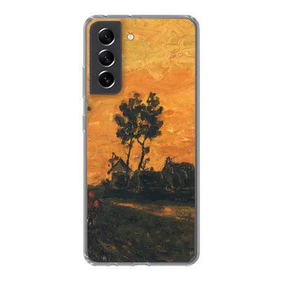 Produktbild von MuchoWow® Handyhülle Schutzhülle Hülle für Samsung Galaxy S21 FE Landschaft bei Sonnenuntergang - Vincent van Gogh Silikon Softcase Handy Hülle - Mobiltelefonhülle
