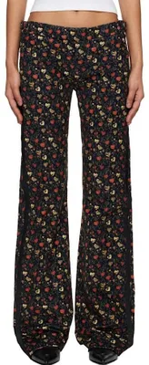 Produktbild von R13 Boy Flare Smoking Damenhose 30 Mehrfarbige Herzen auf Schwarz Weich