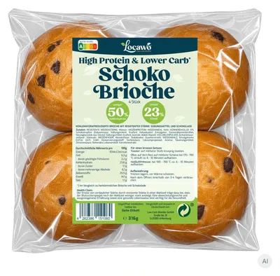Produktbild von Locawo High Protein Low Carb Schoko Brioche 316g