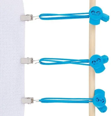 Produktbild von Set mit 10 Spannklammern für Kreuzstich, blaue Kreuzstich-Spannklammern, Seitenklammern, Stickerei für Anfänger, Kreuzstich-Seitenklammer, Stickrahmen, Spannrahmen für Rollvorhang, Handarbeit, Kreuzstich
