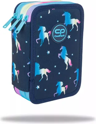 Zdjęcie produktu dla Piórnik 3-komorowy z wyposażeniem Coolpack Jumper 3 blue unicorn